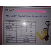 Hand Pallet Timbangan Printer MK Di02 P MK Cells 