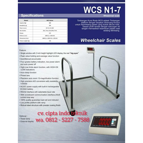 Timbangan Kursi Roda - Wheelchair Scale NI -7 Brand Sayaki 