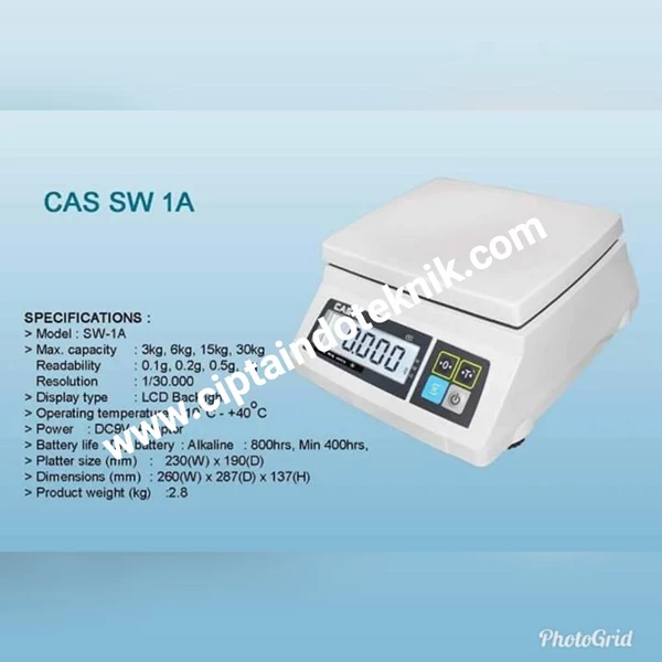 Timbangan Digital SW 1 A  3 - 6 - 15 - 30 Kg Brand CAS 