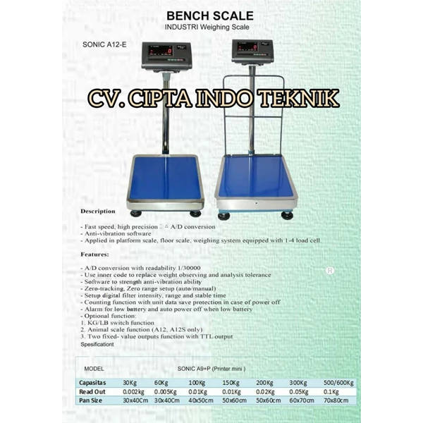 Timbangan Duduk - Bench Scale A12E Merk Sayaki 