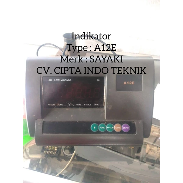 Indikator Timbangan  A12E  MERK SAYAKI / Sayaki + Tera + Spare Part Timbangan 