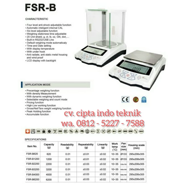 Timbangan Analitik / Timbangan Farmasi / Timbangan Laborat Fujitsu FSR - B 4000