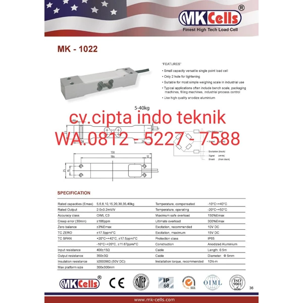 LOAD  CELL  MK   1022  MERK  MK CELLS 